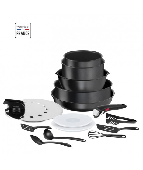 TEFAL INGENIO Batterie de cuisine 15 pcs, Induction, Revetement antiadhésif, Cuisson saine, Fabriqué en France, Daily Chef L7…