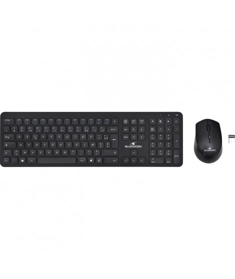 Bluestork - Pack clavier souris sans fil Noir SLIM