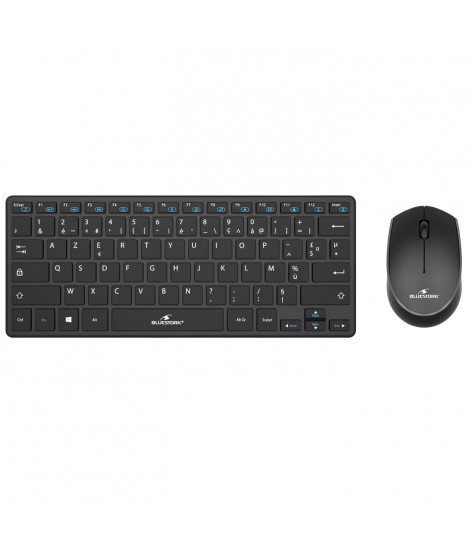 Pack Clavier et souris sans fil - BLUESTORK - PACK-MINI/FR - Ultra compact - Noir