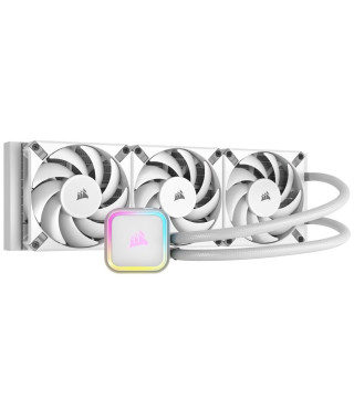 CORSAIR - iCUE H150i RGB ELITE - Refroidisseur liquide pour processeur - 3 Ventilateurs 120mm AF ELITE PWM - Blanc - (CW-9060…