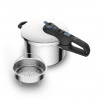 TEFAL Cocotte-minute 6 L, Induction, Inox, 2 programmes légumes et viande, Sécurité 5 points, Autocuiseur Secure Trendy P2580700