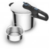 TEFAL Cocotte-minute 8 L, Induction, Inox, 2 programmes légumes et viande, Sécurité 5 points, Autocuiseur Secure Trendy P2584400