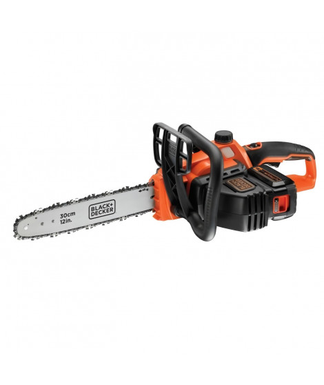 BLACK+DECKER Tronçonneuse 30 cm 36V 2 Ah GKC3630L20-QW - Tendeur De Chaîne Sans Outil