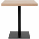 Table a manger seule QUADRATO - 4 personnes - Mélaminé chene et noir - L70 x H75 x P70 cm