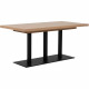 Table a manger extensible QUADRATO - 8 a 12 personnes - Mélaminé chene et noir - L160-240 x H75 x P80 cm