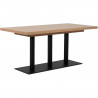 Table a manger extensible QUADRATO - 8 a 12 personnes - Mélaminé chene et noir - L160-240 x H75 x P80 cm