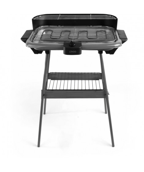 Barbecue électrique sur pieds LIVOO - DOM297G - Surface de cuisson 47x28cm - Thermostat réglable