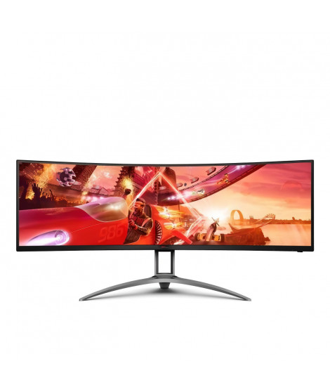 Ecran PC  Gaming incurvé - AOC Agon - AG493UCX2 - 48,8 VA DQHD 1ms 165Hz HDMI DP USB-C HP Réglable hauteur Freesync Premium Pro