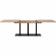 Table a manger extensible QUADRATO - 8 a 12 personnes - Mélaminé chene et noir - L160-240 x H75 x P80 cm