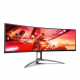 Ecran PC  Gaming incurvé - AOC Agon - AG493UCX2 - 48,8 VA DQHD 1ms 165Hz HDMI DP USB-C HP Réglable hauteur Freesync Premium Pro