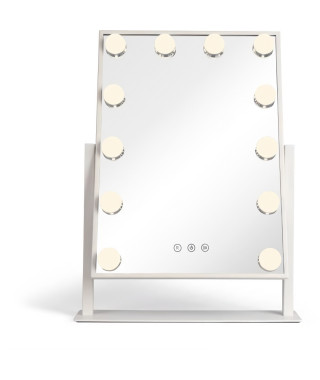 LIVOO DOS182 - Miroir maquillage Hollywood 36 x 47cm - Miroir lumineux rectangulaire sur pied - 3 éclairages - 12 LEDs