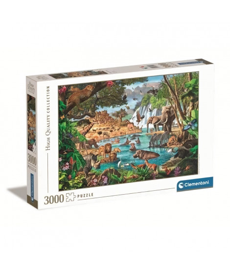 Puzzle 3000 pieces - Clementoni - African Waterhole - Images captivantes - Matériau résistant