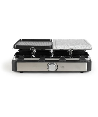 Appareil a raclette LIVOO -  8 personnes - plateaux amovibles en pierre et fonte d'aluminium