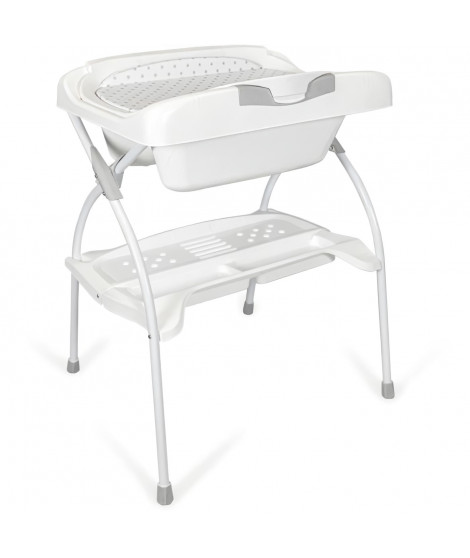 Table a langer pliante ELIOS avec baignoire ergonomique 2 en 1 - Matiere PVC  - Etoile grise - BABYLAND / made in Italia