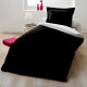 Parure housse de couette 1 personne - 140x200 cm - 100% Coton - Bicolore Noir et blanc