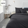 Parrure de lit TODAY Prestige - 240 x 260 cm - 2 personnes - 100% Percale Finition dentelle - Fusain