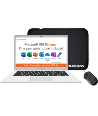 PC Portable THOMSON - NEO14 - 14,1'' HD+ - Intel Celeron N4020 - RAM 4Go - Stockage 128 SSD - Win 11 - Office 1 an + Souris +…