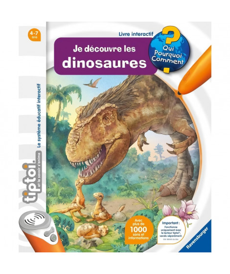 Tiptoi Livre interactif Je découvre les dinosaures - Jeu éducatif électronique, sans écran - A partir de 4 ans - 00145 - Rave…