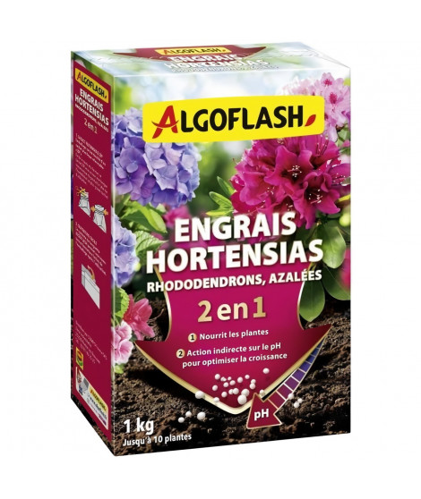 Engrais Hortensias, Rhododendrons et Azalées - ALGOFLASH NATURASOL - Spécial pH - 1 kg