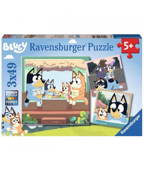 Puzzle 3x49 pieces Les aventures de Bluey ! - Des 5 ans - 3 posters inclus - Bluey - 05685 - Ravensburger