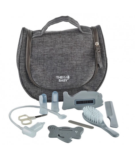 Trousse de toilette THERMOBABY - avec accessoires - gris chiné