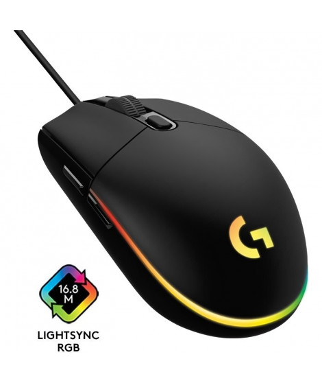 Souris gamer filaire - Logitech - G203 - LIGHTSYNC - RGB - USB - Noir