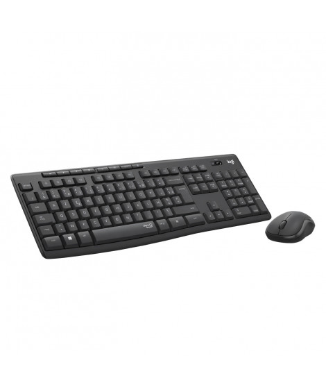 LOGITECH - Ensemble Clavier + Souris sans fil et Silencieux MK295 - AZERTY - Noir