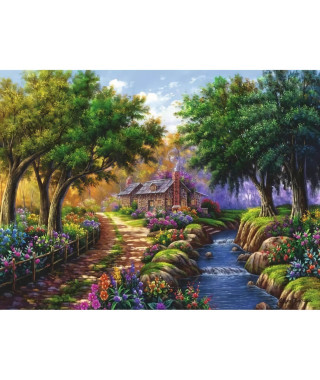 Puzzle Cottage au bord de la riviere - 1500 pieces - Ravensburger