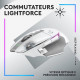 Souris Gaming - Sans fil - LOGITECH G - G502 X PLUS LIGHTSPEED - Boutons hybrides LIGHTFORCE - Capteur Gaming HERO 25K - Blanche