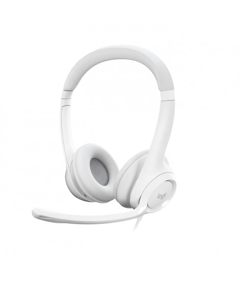 Logitech H390  Casque Filaire Stéréo avec Microphone Antibruit, USB-A - Blanc cassé