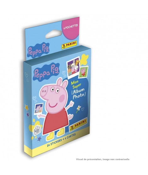 Blister 6 pochettes de stickers et cartes Peppa Pig - Panini