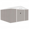 Abri de jardin en métal 10,85 m² - 340 x 319 x 210 cm - Kit d'ancrage inclus - Taupe