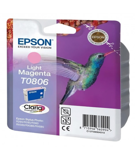 EPSON Cartouche d'encre T0806 Magenta clair - Colibri (C13T08064011)