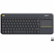 LOGITECH - Clavier TV Multimédia K400 Plus - AZERTY - Sans Fil - Pavé Tactile - Noir