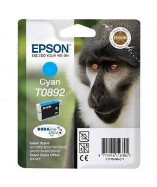 EPSON Cartouche d'encre T0892 Cyan - Singe (C13T08924011)