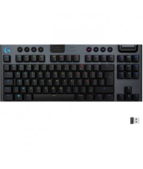 Clavier gaming mécanique Logitech G915 TKL LIGHTSPEED RVB sans fil, sans pavé numérique - GL Clicky