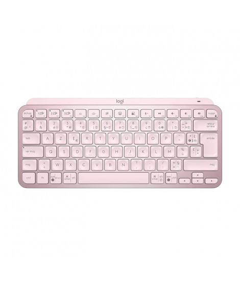 Clavier sans fil Logitech - MX Keys Mini - ROSE - Compact, Bluetooth, rétroéclairé pour MAC, iOS, Windows, Linux, Android