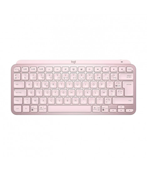 Clavier sans fil Logitech - MX Keys Mini - ROSE - Compact, Bluetooth, rétroéclairé pour MAC, iOS, Windows, Linux, Android