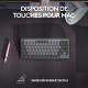 Logitech - Clavier sans fil pour Mac - MX Mechanical Mini - Gris Sidéral