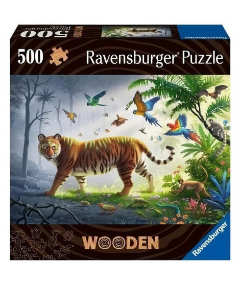 Puzzle en bois - Rectangulaire - 500 pcs - Tigre de la jungle - Adulte - 00017514