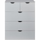 Commode BASIX 5 tiroirs - L 80 x P 40 x H 101 cm - Mélaminé Blanc mat