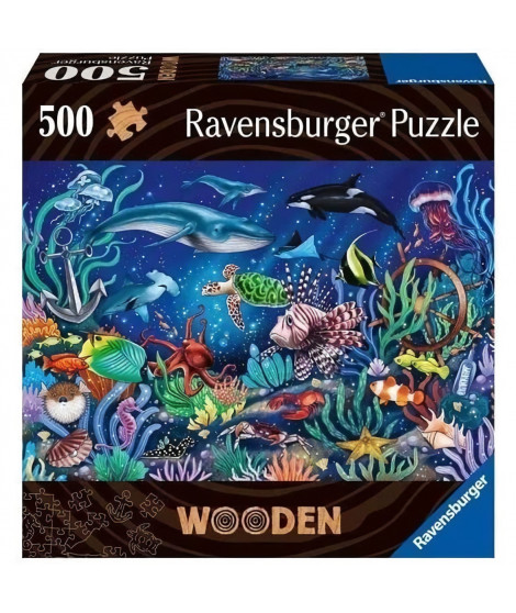 Puzzle en bois - Rectangulaire - 500 pcs - Monde marin coloré - Adulte - 00017515