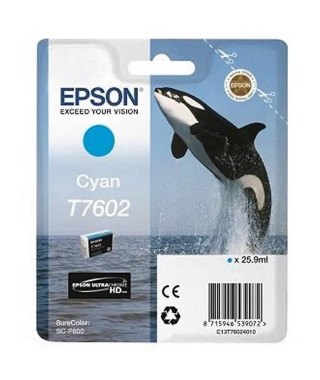 EPSON Cartouche d'encre T7602 Cyan - Orque (C13T76024010)