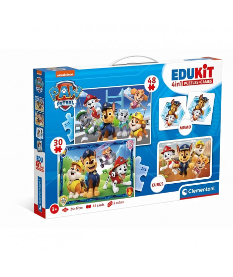 Coffret d'activités préscolaire 4 en 1 Pat'Patrouille - Clementoni - Puzzles, Cubes et Mémo - Fabriqué en Italie