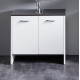 Meuble sous vasque - TREND TEAM - CALIFORNIA - Blanc et Anthracite - 2 portes - L60 x P28 x H55 cm