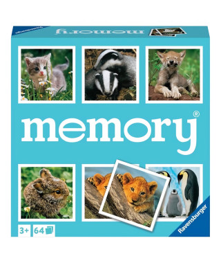 Grand memory - Theme : Petits Animaux - Jeu de paires et de mémoire - Jeu Educatif - 64 cartes - Adultes et Enfants des 3 ans