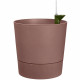 Elho Pot de dleurs Rond GREENSENSE AQUA CARE - Plastique Réservoir - Avec roulettes - Ø30 x H 29.1 cm - Brun Argile