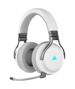Casque Gamer CORSAIR VIRTUOSO RGB Sans fil Blanc - Son haute-fidélité et confort durable