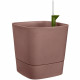 Pot De Fleurs Carré GREENSENSE AQUA CARE - Plastique Réservoir - Avec roulettes - Ø30 - Brun Argile