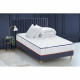 CONFORT DESIGN Pack complet Matelas 594 Ressorts + Sommier Bleu denim +  Couette + 2 Oreillers 140x190cm CHANTILLY